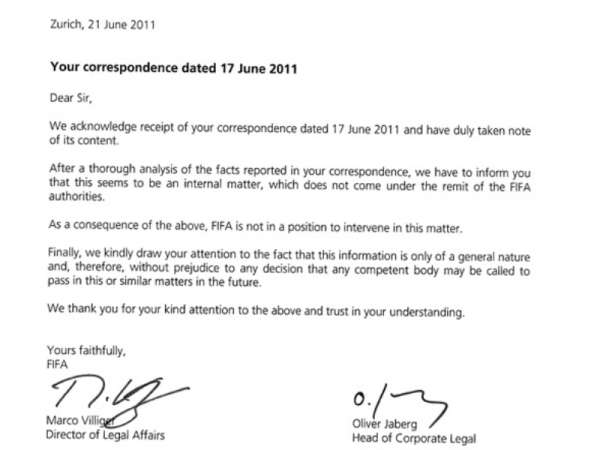 Στήριξη από FIFA