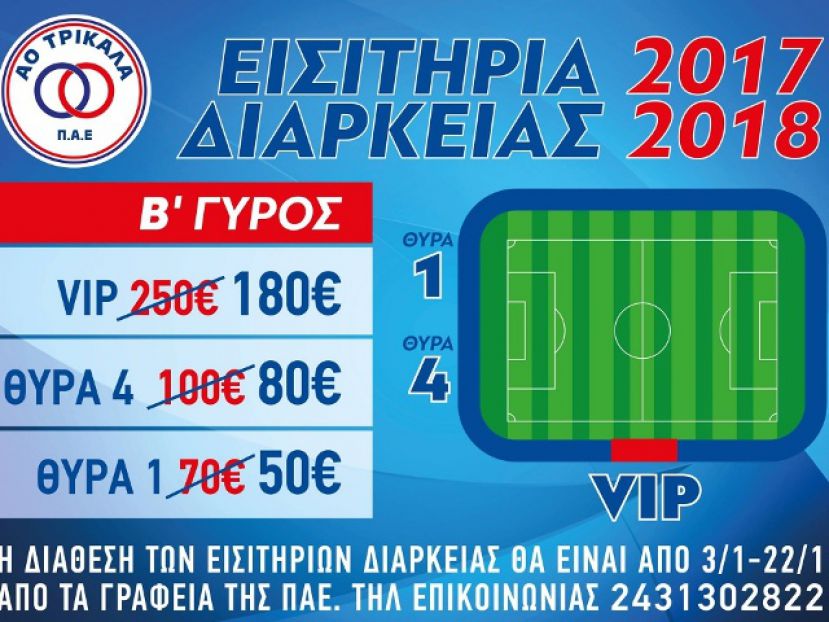 Εισιτήρια διαρκείας Β’ γύρου