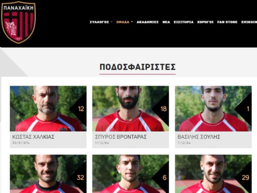 Το ρόστερ της Παναχαϊκής