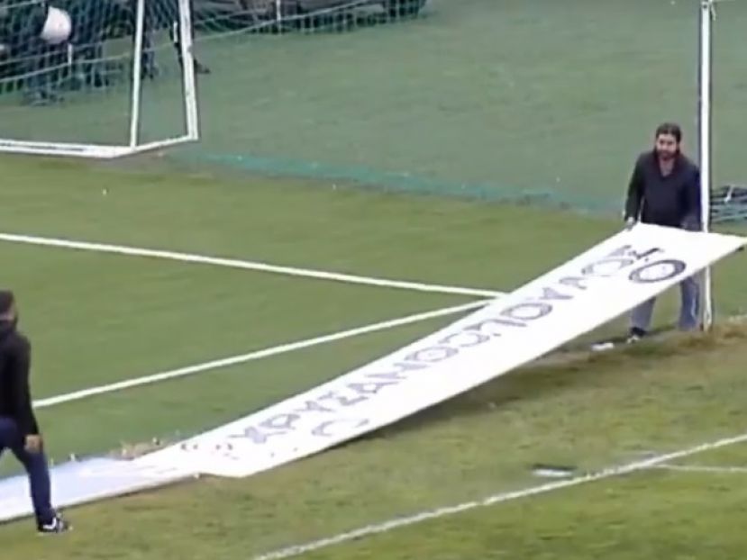 «Πτήση» πινακίδας στην Αγυιά (video)
